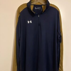 Under Armour Navy and Yellow Quarter-Zip